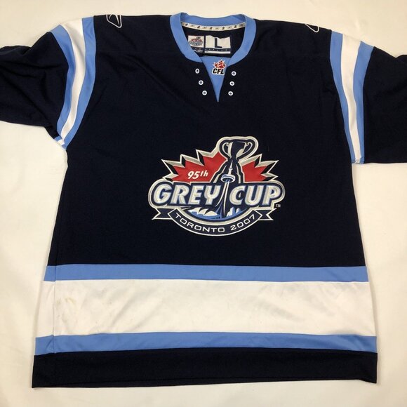 Reebok 2007 95th CFL Grey Cup Toronto Hockey Navy Blue Jersey Mens Size Large - Picture 5 of 16